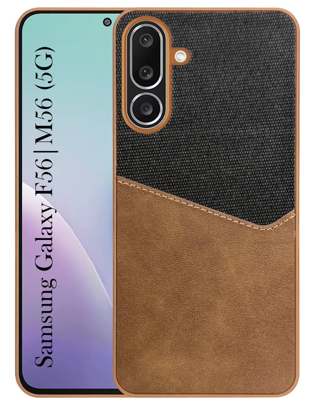 For Samsung Galaxy M56 | Samsung Galaxy F56 Back Cover Case (Dual PU Leather Stitch | Professional Minimalist | Soft and Flexible)