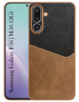 For Samsung Galaxy M56 | Samsung Galaxy F56 Back Cover Case (Dual PU Leather Stitch | Professional Minimalist | Soft and Flexible)