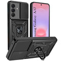 For Samsung Galaxy A37 5G Back Cover Case Hybrid Armor (Sliding Shutter Camera Protection | Polycarbonate |Ring Holder Kickstand)