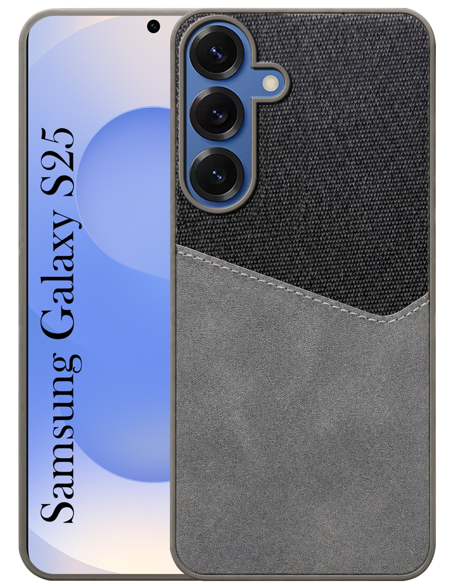 For Samsung Galaxy S25 Back Cover Case (Dual PU Leather Stitch | Professional Minimalist | Soft and Flexible)
