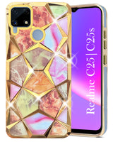 For Realme C25 | C25s Back Cover Case (Dual Design Glitter Sparkle and Detachable Diamond Print Case | Soft and Flexible)