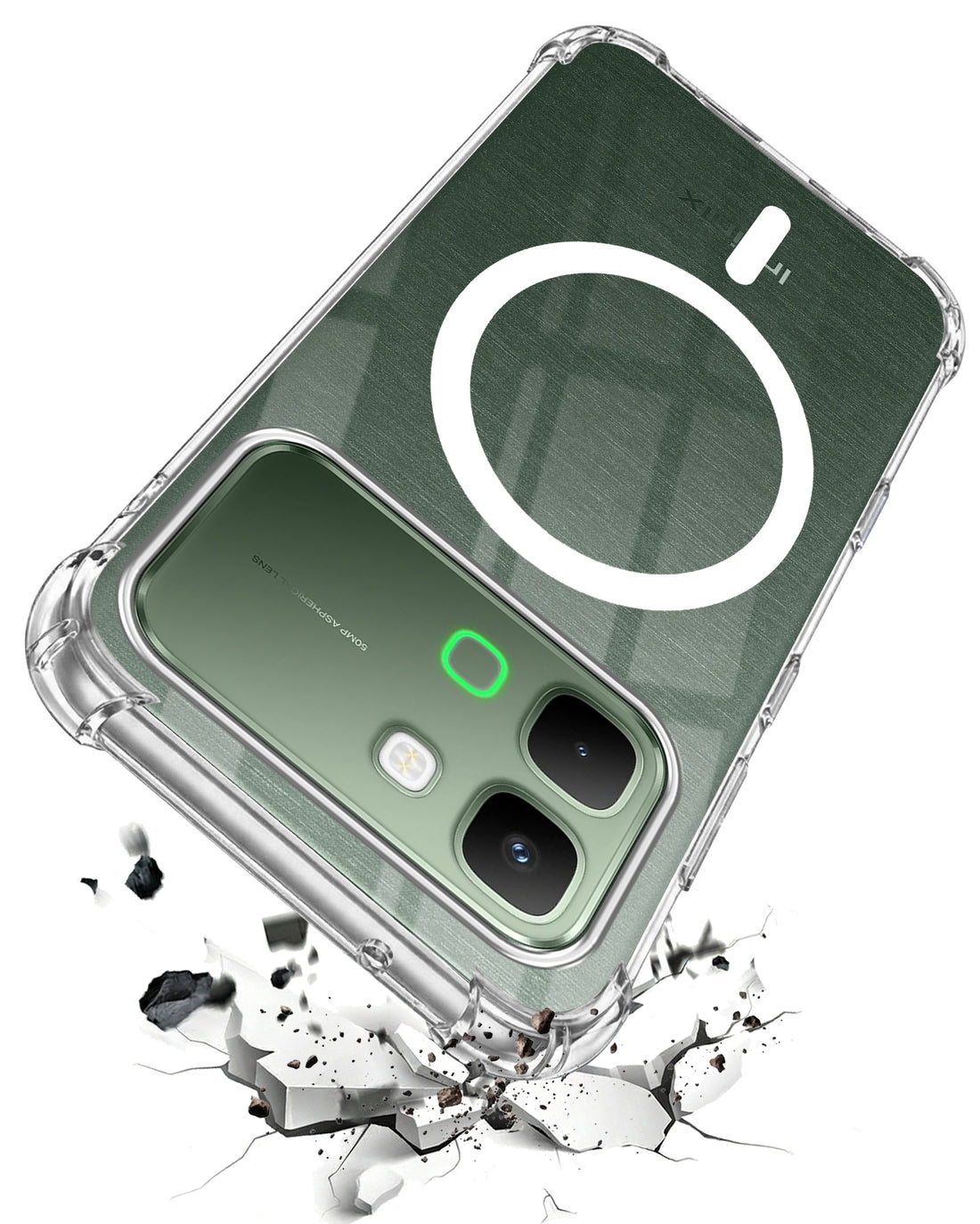 For Infinix Note Edge Back Cover Shockproof Crystal-Clear (Magsafe Wireless Support | Drop & Camera Protection | Hard Polycarbonate)