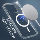 For Apple iPhone 15 Pro Back Case Cover Lifetime Anti-Yellow MagSafe Compatible Clear (Sleek Hard Crystal | Camera Protection and Shockproof)