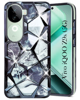 For Vivo iQOO Z9s  Back Cover Case ( Dual Design Glitter Sparkle and Detachable Diamond Print Case | Soft and Flexible)