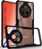 For Realme P3 Pro Back Cover Case (Shockproof with Polycarbonate Clear Panel | Professional Black)