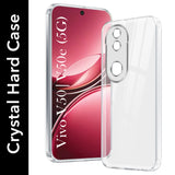 For Vivo V50 | Vivo V50e Back Cover Case (Hybrid Crystal Panel with Side Soft PU | Camera Protection | HD Clear Shockproof)