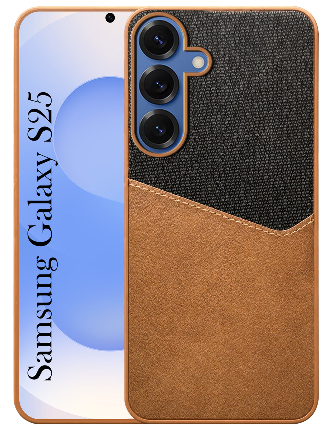 For Samsung Galaxy S25 Back Cover Case (Dual PU Leather Stitch | Professional Minimalist | Soft and Flexible)