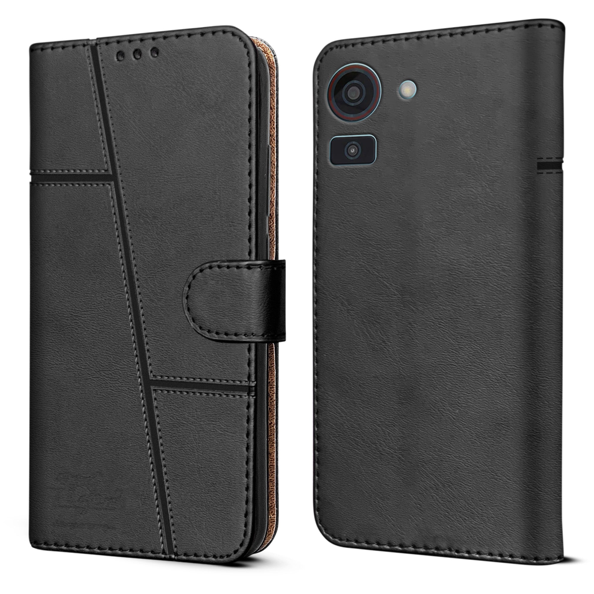 For Ai+ Pulse Flip Cover Case ( Stitched Leather with Magnetic Closure)