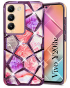 For Vivo Y200e Back Cover Case (Dual Design Glitter Sparkle and Detachable Diamond Print Case | Soft and Flexible)