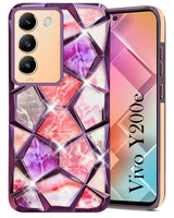 For Vivo Y200e Back Cover Case (Dual Design Glitter Sparkle and Detachable Diamond Print Case | Soft and Flexible)