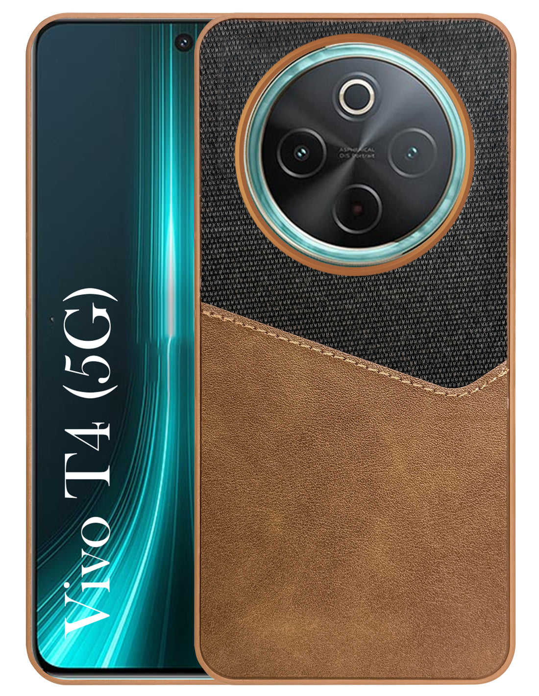 For Vivo T4 Back Cover Case (Dual PU Leather Stitch | Professional Minimalist | Soft and Flexible)