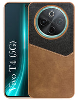 For Vivo T4 Back Cover Case (Dual PU Leather Stitch | Professional Minimalist | Soft and Flexible)