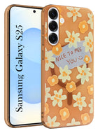 For Samsung Galaxy S25 Back Cover Case (Cute Floral Design | Flower Print for Girls | MagSafe Compatible Wireless Charging)