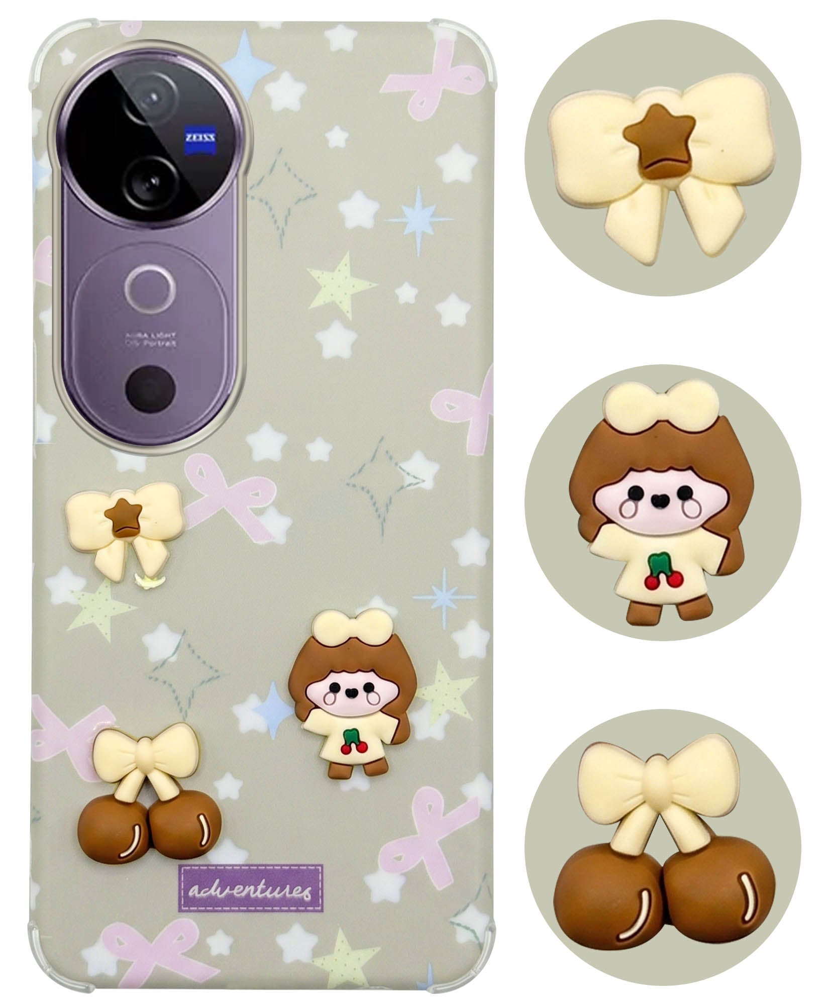 For Vivo V40 | Vivo V40 Pro 5G Back Cover Case (3D Cute Cartoons | Hard Back Side Soft | Matte Premium Finish | HD Printing)