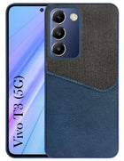 For Vivo T3 Back Cover Case (Dual PU Leather Stitch | Professional Minimalist | Soft and Flexible)