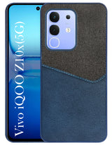 For Vivo iQOO Z10x Back Cover Case (Dual PU Leather Stitch | Professional Minimalist | Soft and Flexible)
