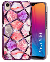 For Vivo Y90 Back Cover Case (Dual Design Glitter Sparkle and Detachable Diamond Print Case | Soft and Flexible)