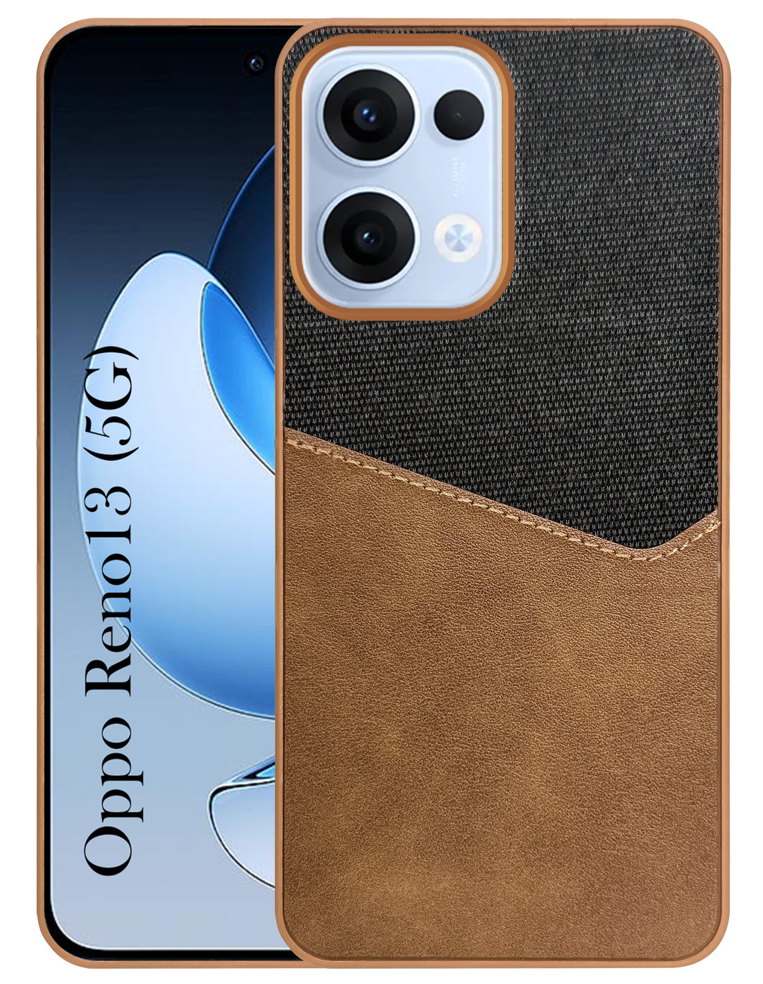 For Oppo Reno13 | Oppo Reno 13 Back Cover Case (Dual PU Leather Stitch | Professional Minimalist | Soft and Flexible)