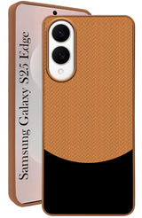 For Samsung Galaxy S25 Edge Back Cover Case (Elegant PU Leather Finish | Premium Minimalist Professional | Camera Protection Bump)