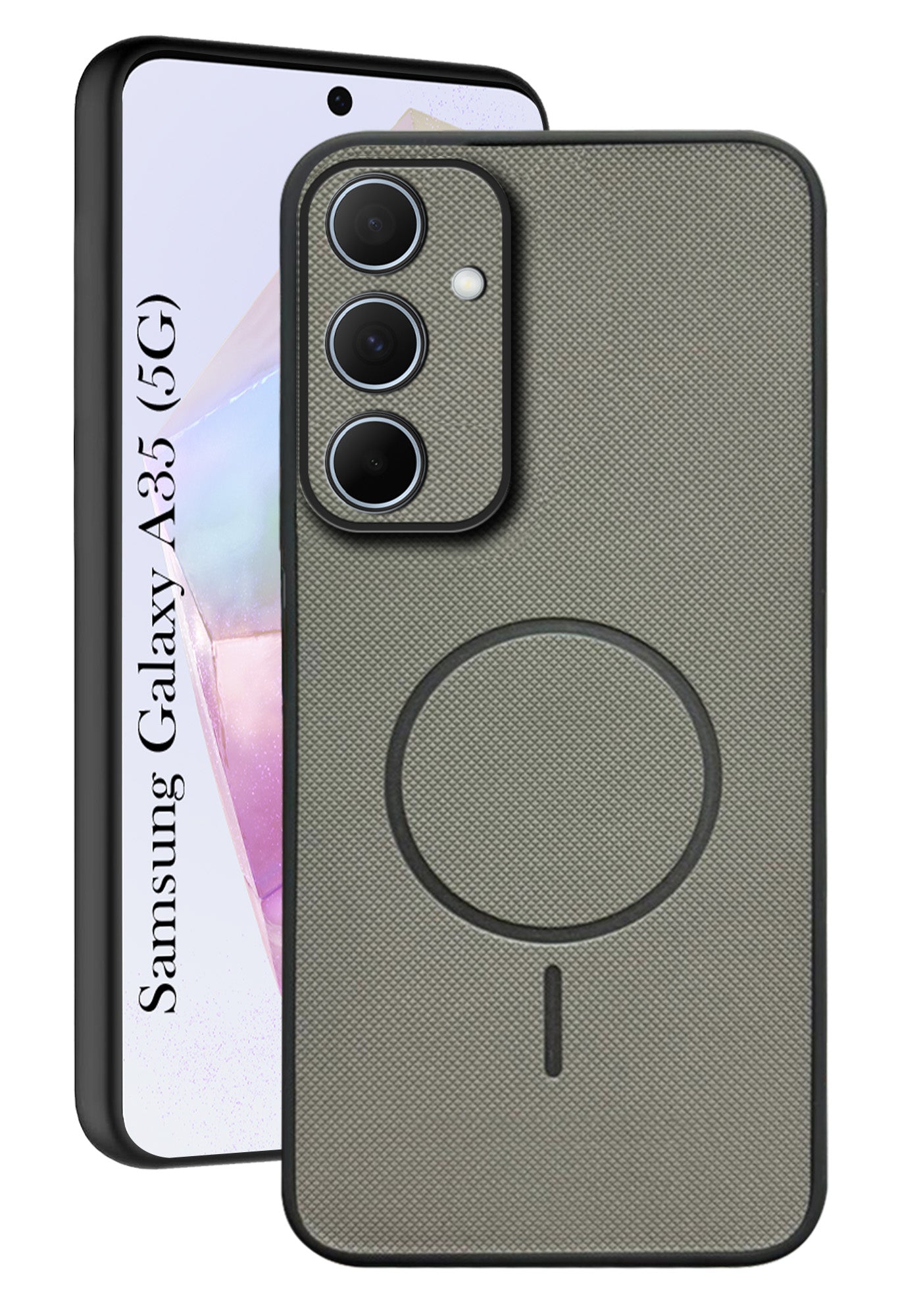 For Samsung Galaxy A35 5G Back Cover Case PU Leather (Texture Grip Design | Professional Minimalist | Camera Protection | Soft and Flexible)