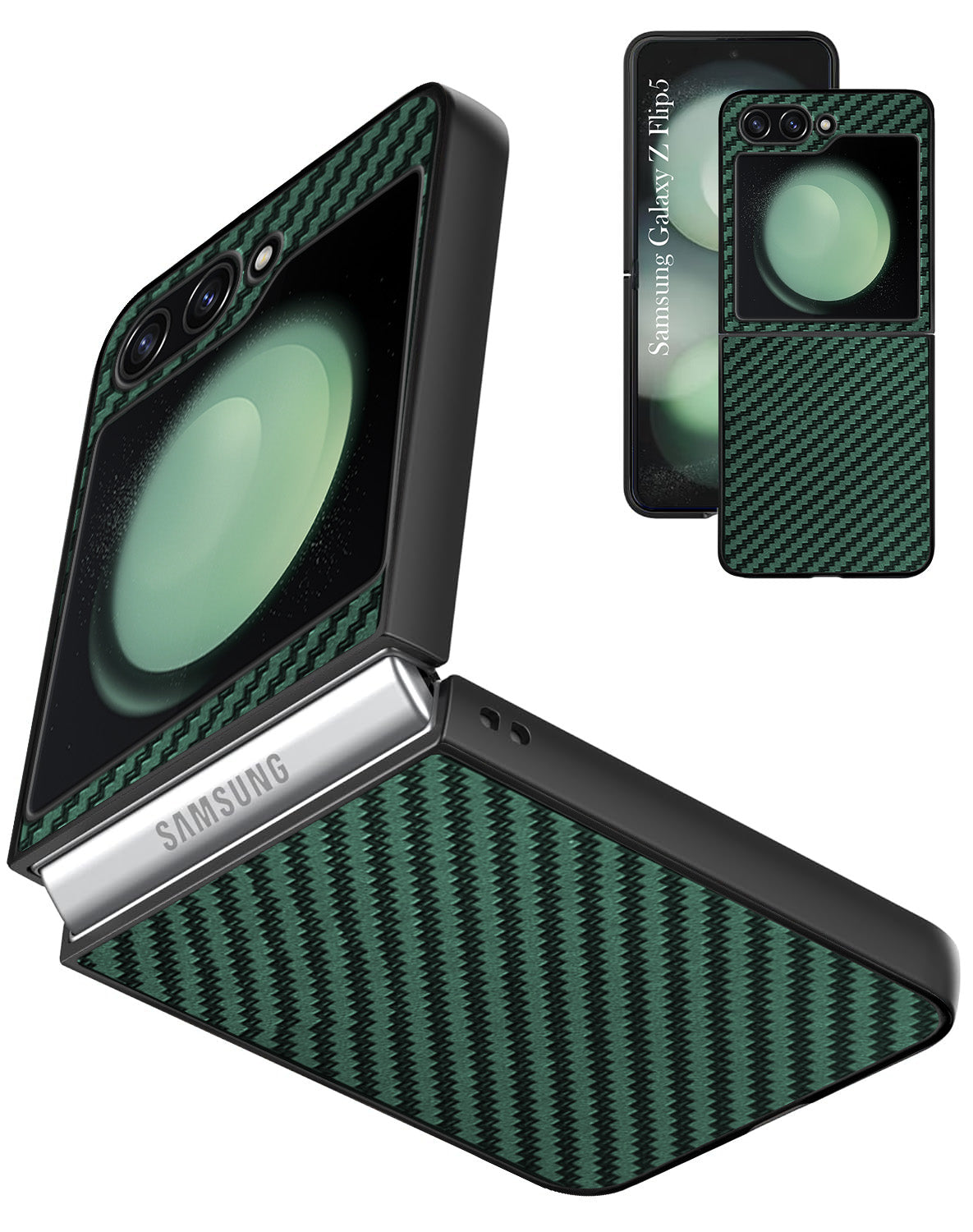 For Samsung Galaxy Z Flip 5 Back Flip Case Cover (Craft Printed Design | Hybrid Texture | Inside Microfiber Cloth)