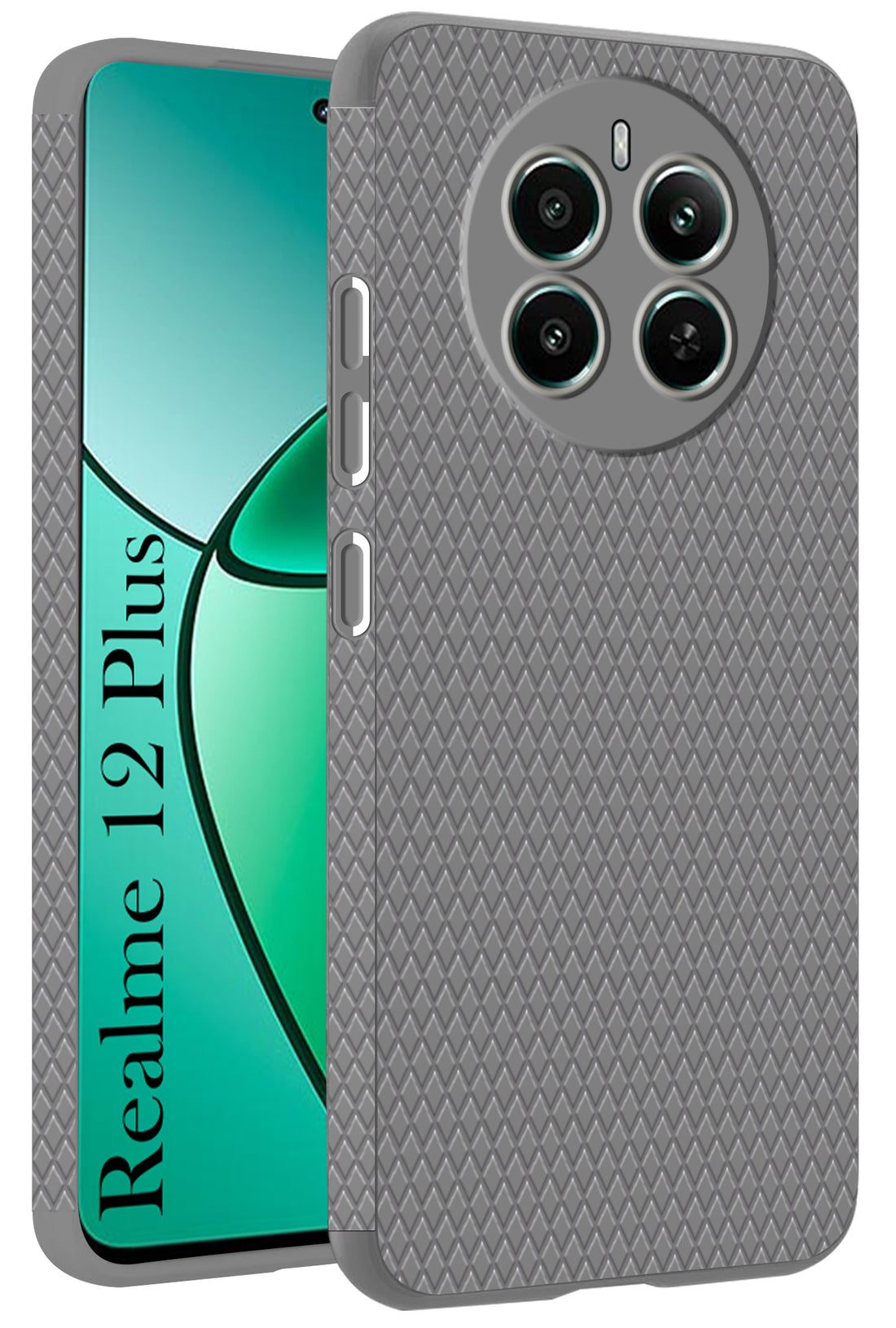 For Realme 12 Plus Back Cover Case (Liquid Silicone | Side Grip | Camera Protection)