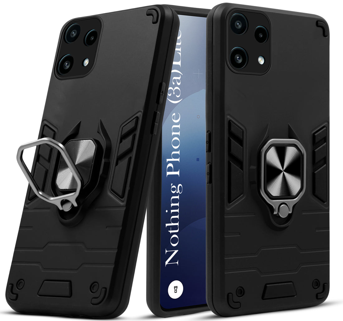 For Nothing Phone 3A Lite Back Cover Case Hybrid Armor (Shockproof Dual Layer Polycarbonate |Ring Holder Kickstand)