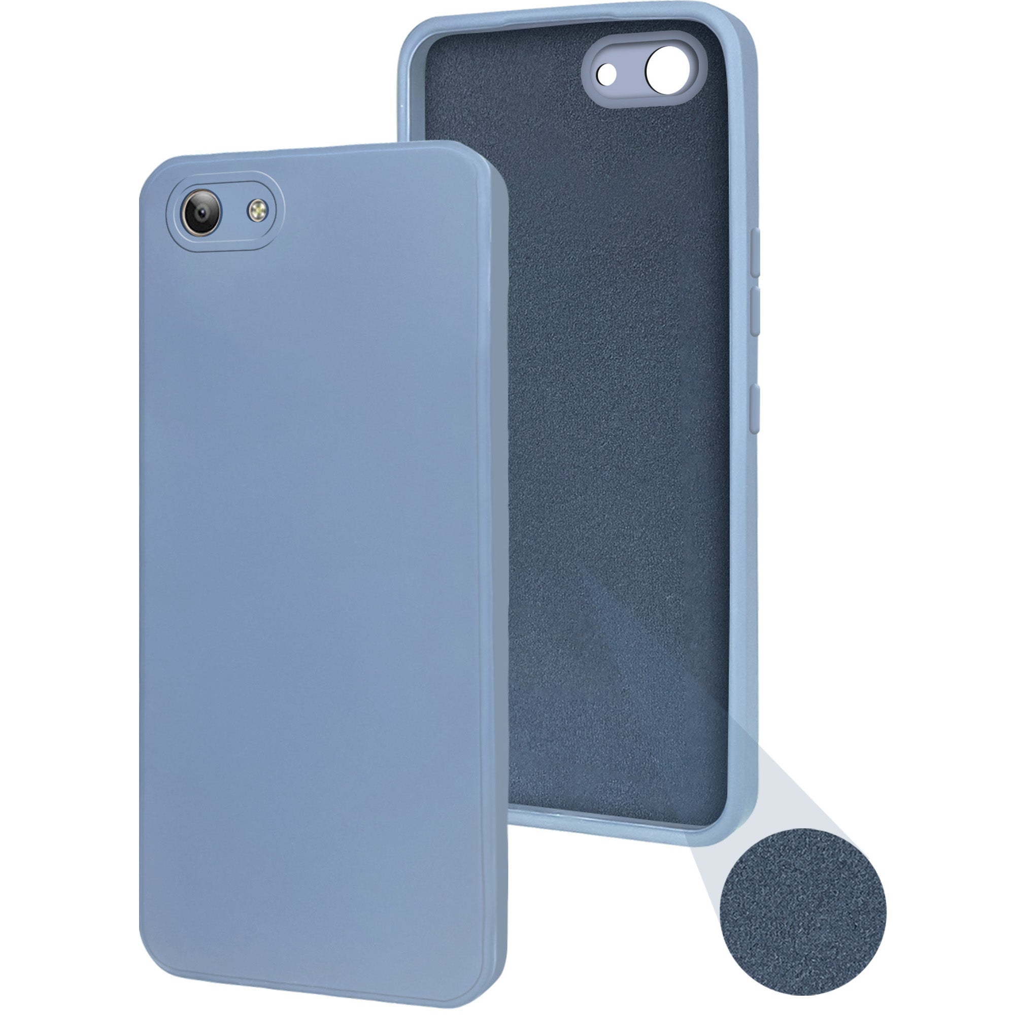 For Vivo Y53 Back Cover Case ( Matte Finish Silicone with Inside Fiber cloth)