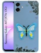 For Samsung Galaxy A07 5G | F70e 5G Back Cover Case (Soft Butterfly Embroidery | Women Teen Girls | Camera Protection| Matte Silicone)