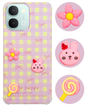 For Vivo iQOO Z11x 5G Back Cover Case (3D Cute Cartoons | Hard Back Side Soft | Matte Premium Finish | HD Printing)