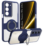 For Realme Narzo 80x Back Cover Case with stand (Built-in Ring Holder Kickstand | Lifetime Anti Yellow | Camera Protection)