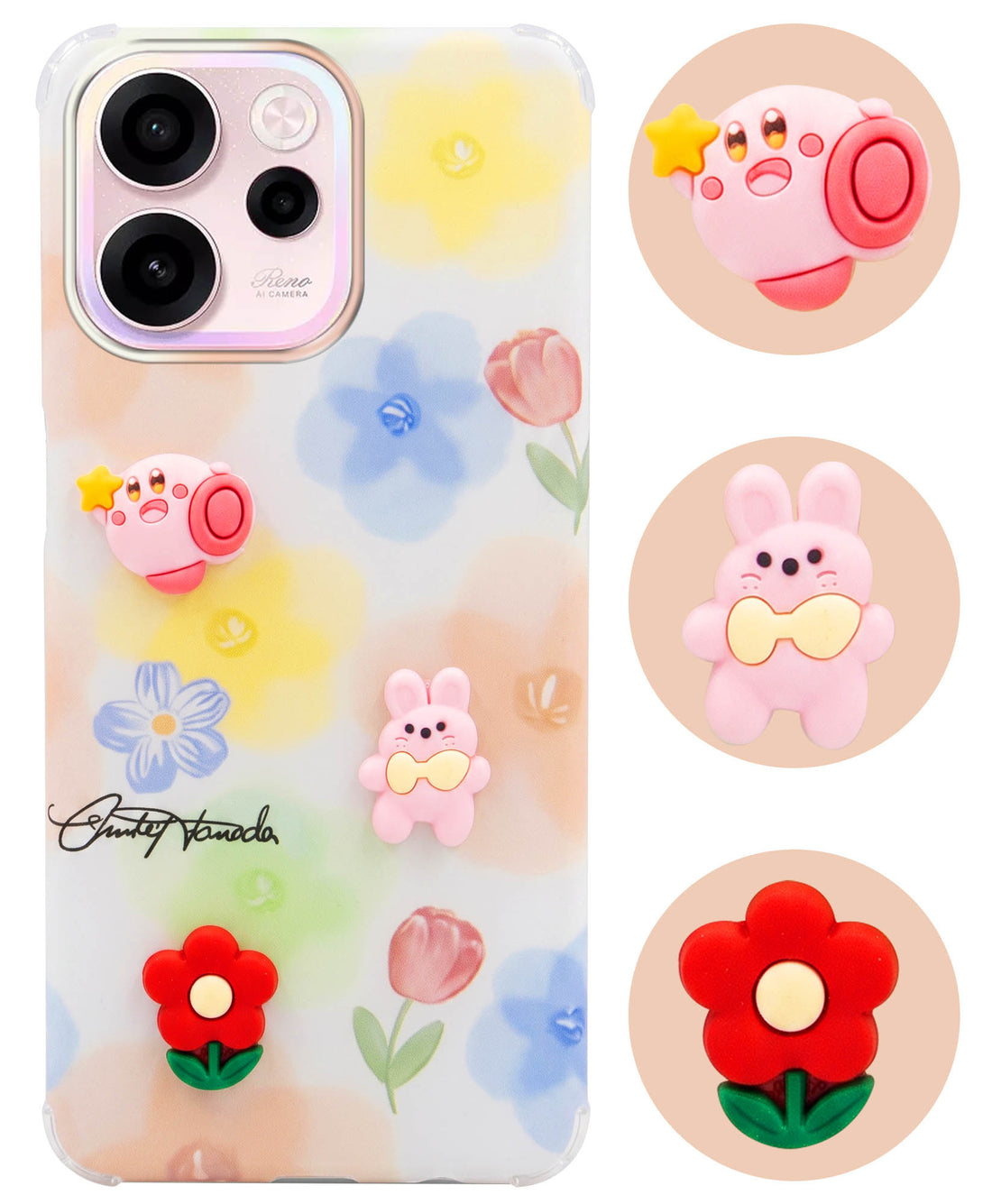 For Oppo Reno 15c Back Cover Case (3D Cute Cartoons | Hard Back Side Soft | Matte Premium Finish | HD Printing)