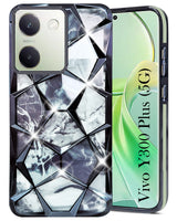 For Vivo Y300 Plus Back Cover Case ( Dual Design Glitter Sparkle and Detachable Diamond Print Case | Soft and Flexible)