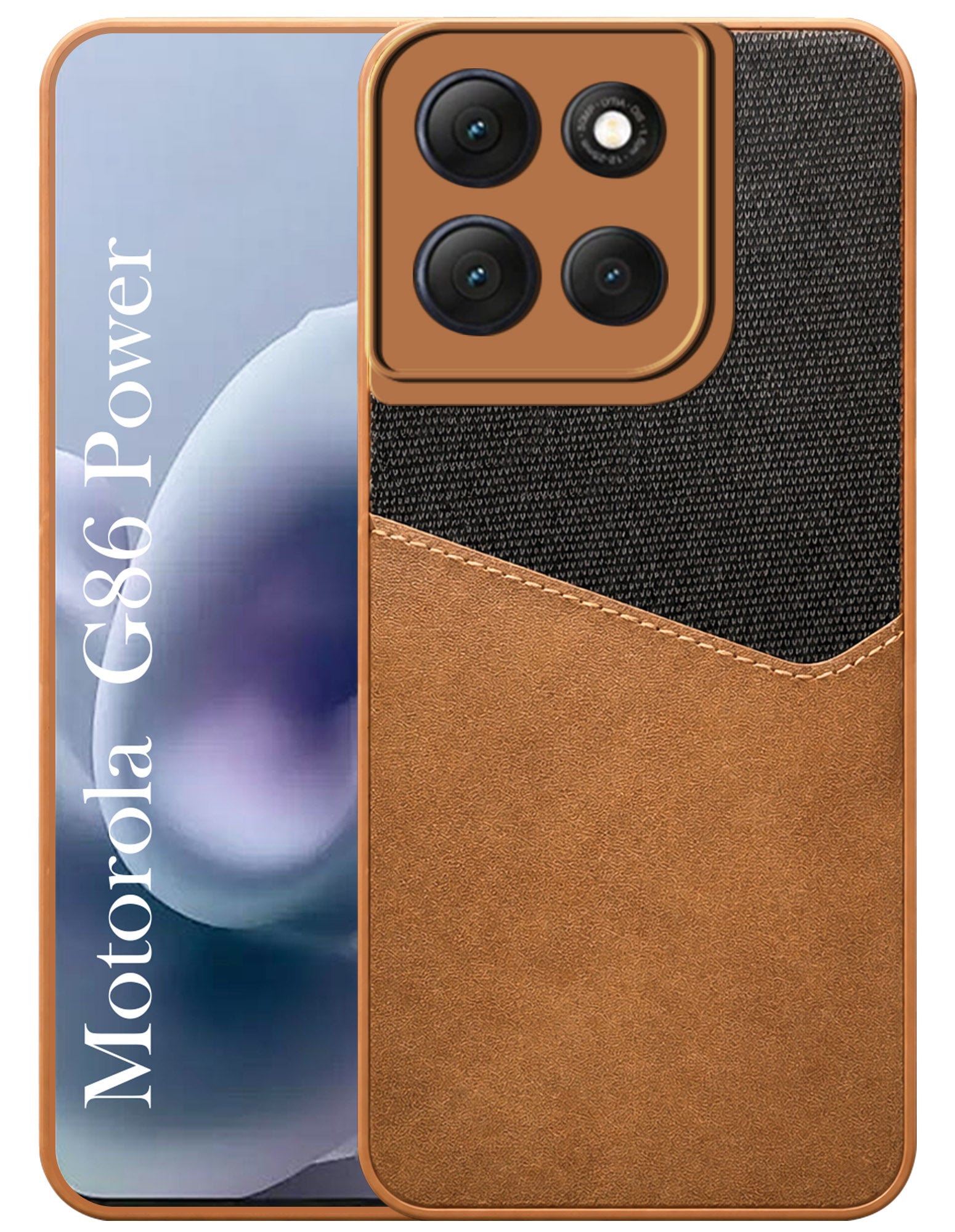 For Motorola Moto G86 Power Back Cover Case (Dual PU Leather Stitch | Professional Minimalist | Soft and Flexible)