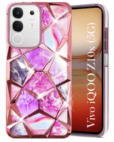 For Vivo iQOO Z10x Back Cover Case (Dual Design Glitter Sparkle and Detachable Diamond Print Case | Soft and Flexible)
