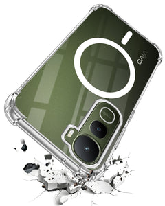 For Vivo Y400 Back Cover Shockproof Crystal-Clear (Magsafe Wireless Support | Drop & Camera Protection | Hard Polycarbonate)
