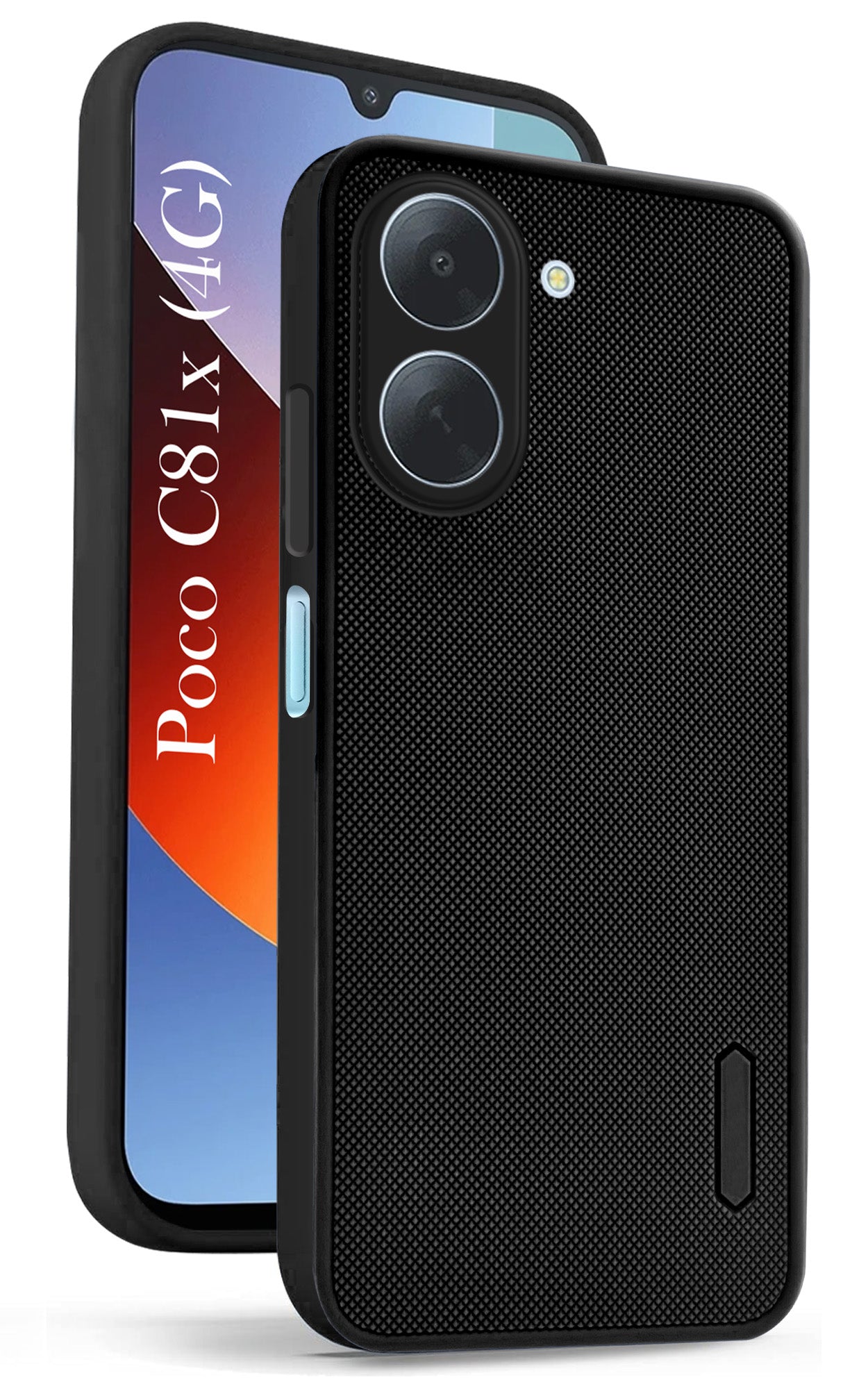 For Poco C81x Back Cover Case Rubberised (Textured Grip Design| Micro-Fiber Cloth Inside | Slim and Light Weight | Soft Touch and Feel)