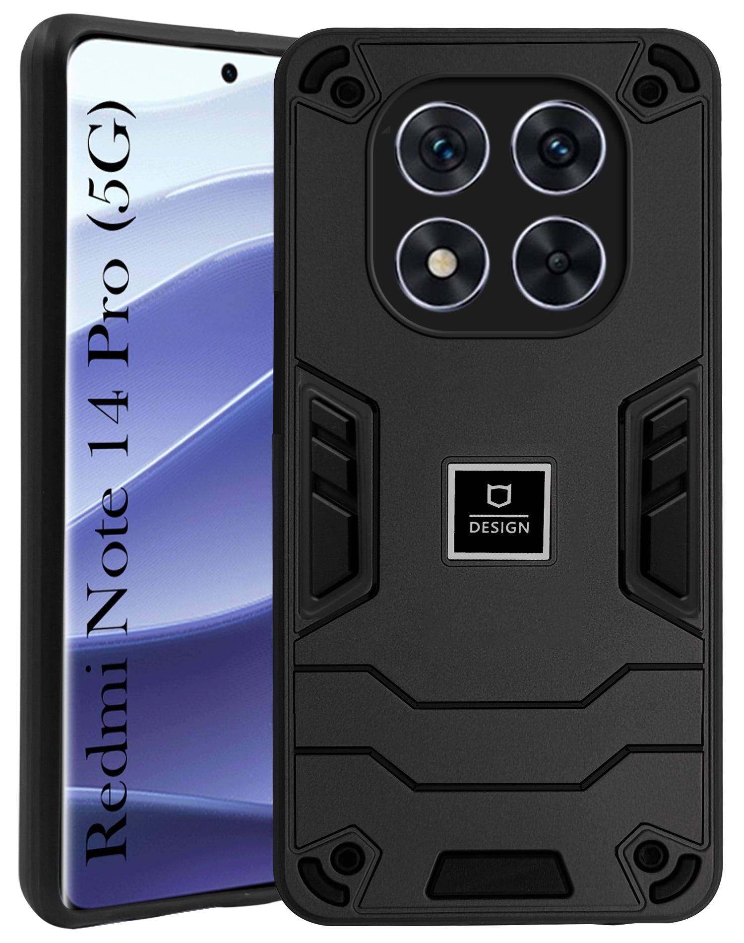 For Redmi Note 14 Pro Back Cover Case (Lightweight Hybrid Shockproof Polycarbonate)