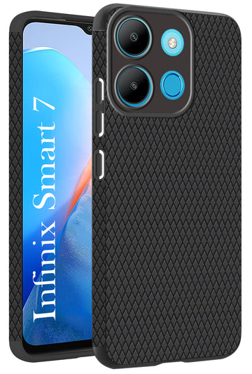 For Infinix Smart 7 Back Cover Case (Liquid Silicone | Side Grip | Camera Protection)