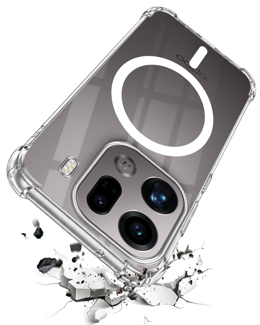 For Oppo Find X9 Pro Back Cover Shockproof Crystal-Clear (Magsafe Wireless Support | Drop & Camera Protection | Hard Polycarbonate)