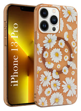 For Apple iPhone 13 Pro Back Cover Case  (Cute Floral Design | Flower Print for Girls | MagSafe Compatible Wireless Charging)