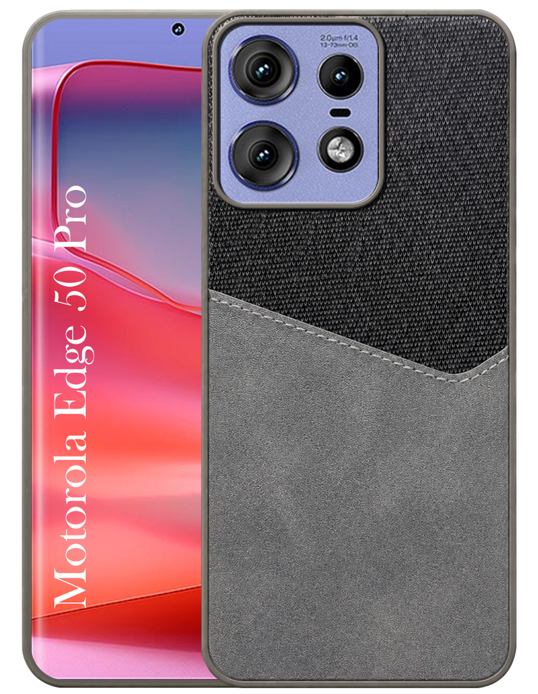 For Motorola Moto Edge 50 Pro Back Cover Case (Dual PU Leather Stitch | Professional Minimalist | Soft and Flexible)