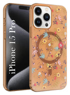 For Apple iPhone 15 Pro Back Cover Case (Cute Floral Design | Flower Print for Girls | MagSafe Compatible Wireless Charging)