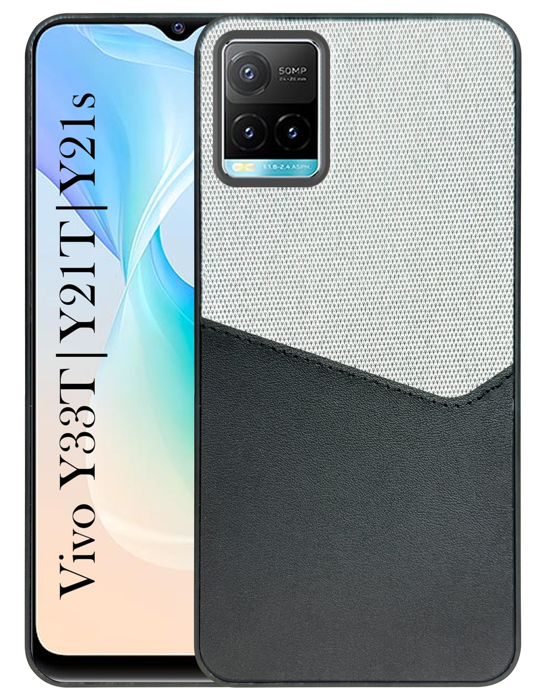 For Vivo Y33T | Vivo Y21T | Vivo Y21s Back Cover Case (Dual PU Leather Stitch | Professional Minimalist | Soft and Flexible)