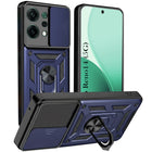 For Oppo Reno14 5G | Oppo Reno 14 5G Back Cover Case (Sliding Shutter Camera Protection | Polycarbonate |Ring Holder Kickstand)