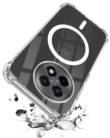 For OnePlus 13R 5G Back Cover Shockproof Crystal-Clear (Magsafe Wireless Support | Drop & Camera Protection | Hard Polycarbonate)