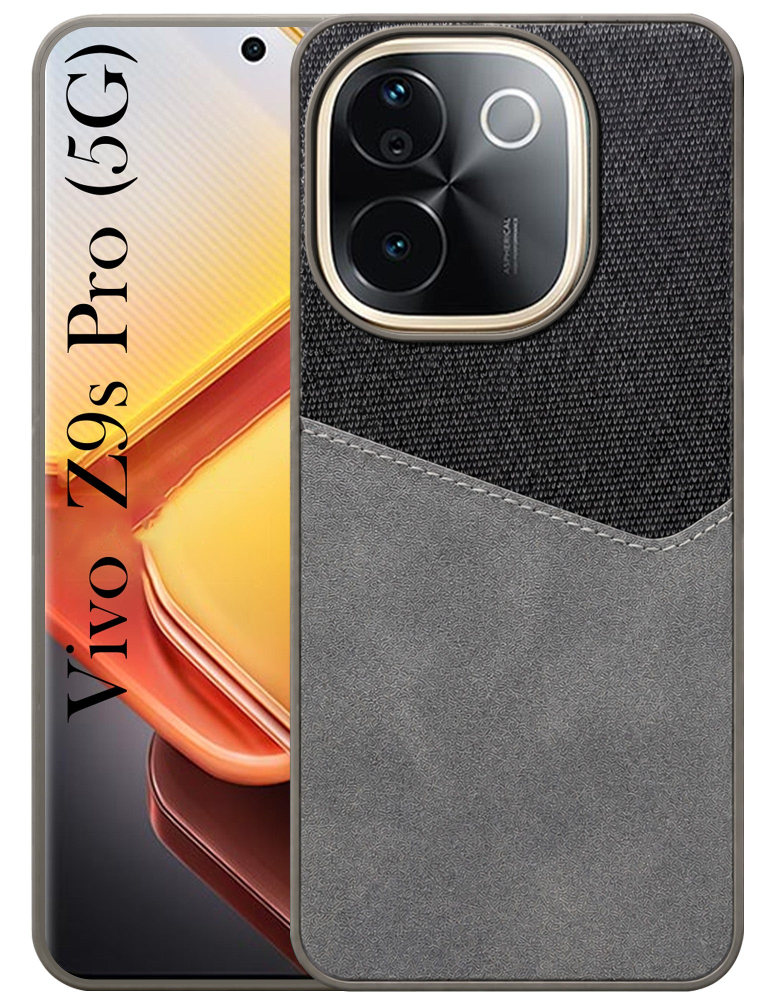 For Vivo iQOO Z9s Pro Back Cover Case (Dual PU Leather Stitch | Professional Minimalist | Soft and Flexible)