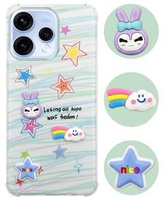 For Oppo Reno15 5G | Oppo Reno 15 5G Back Cover Case (3D Cute Cartoons | Hard Back Side Soft | Matte Premium Finish | HD Printing)