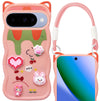 For Google Pixel 10 Back Case Cover Strap (3D Embossed Figures | Strap Holder | 360* Soft Cushion with Camera Bump)