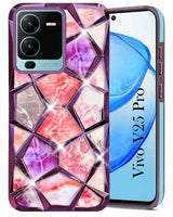 For Vivo V25 Pro Back Cover Case ( Dual Design Glitter Sparkle and Detachable Diamond Print Case | Soft and Flexible)